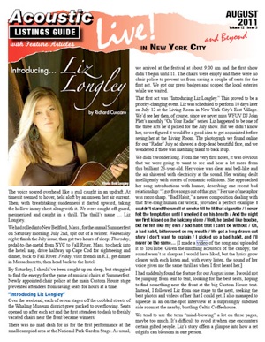 Introducing… Liz Longley by Richard Cuccaro The voice soared overhead